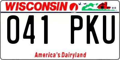WI license plate 041PKU
