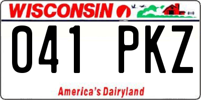 WI license plate 041PKZ