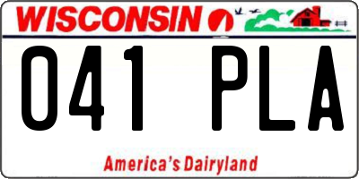 WI license plate 041PLA