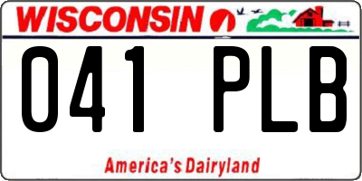WI license plate 041PLB