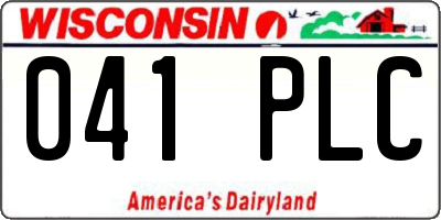 WI license plate 041PLC