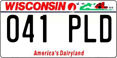 WI license plate 041PLD