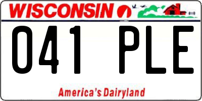 WI license plate 041PLE