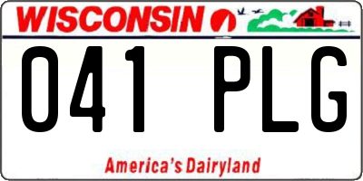 WI license plate 041PLG