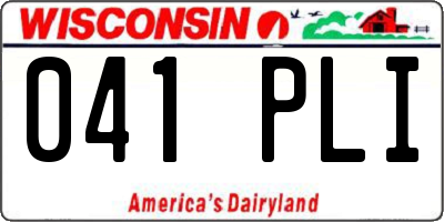 WI license plate 041PLI
