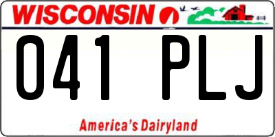 WI license plate 041PLJ