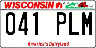 WI license plate 041PLM