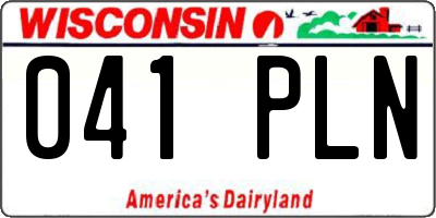 WI license plate 041PLN