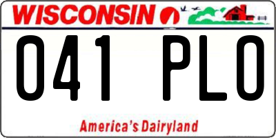 WI license plate 041PLO