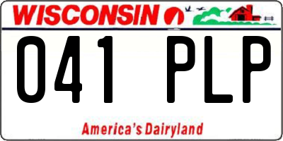 WI license plate 041PLP