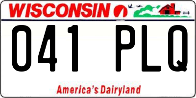 WI license plate 041PLQ
