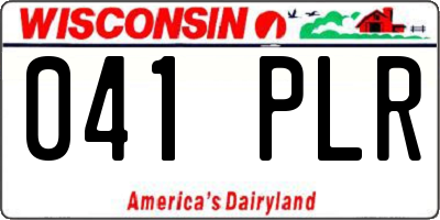 WI license plate 041PLR
