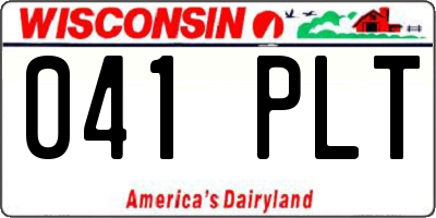 WI license plate 041PLT