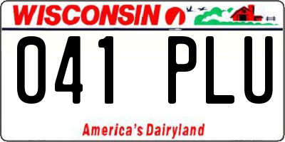 WI license plate 041PLU