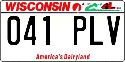 WI license plate 041PLV
