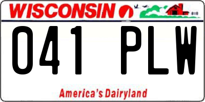 WI license plate 041PLW