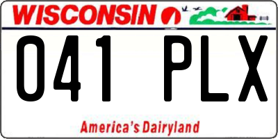 WI license plate 041PLX