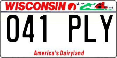 WI license plate 041PLY
