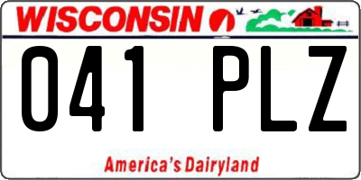 WI license plate 041PLZ