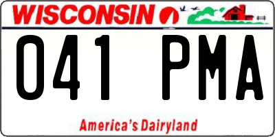 WI license plate 041PMA