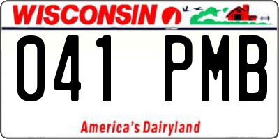 WI license plate 041PMB