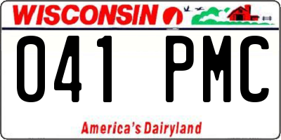 WI license plate 041PMC