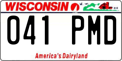 WI license plate 041PMD