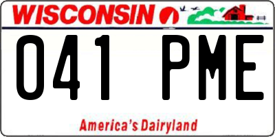 WI license plate 041PME