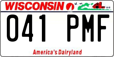 WI license plate 041PMF