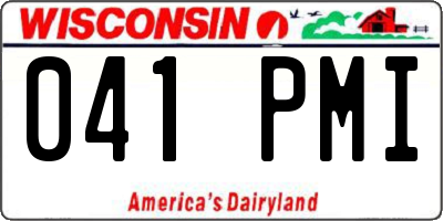 WI license plate 041PMI