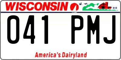 WI license plate 041PMJ