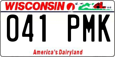 WI license plate 041PMK