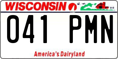 WI license plate 041PMN