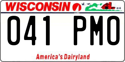 WI license plate 041PMO