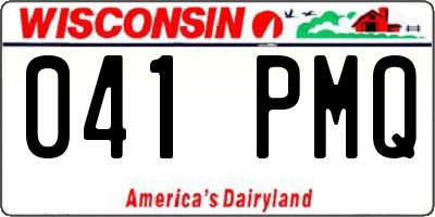 WI license plate 041PMQ