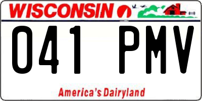 WI license plate 041PMV