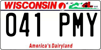 WI license plate 041PMY