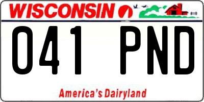 WI license plate 041PND