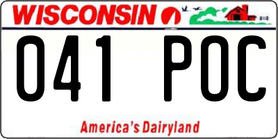 WI license plate 041POC