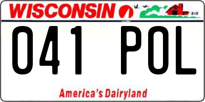 WI license plate 041POL