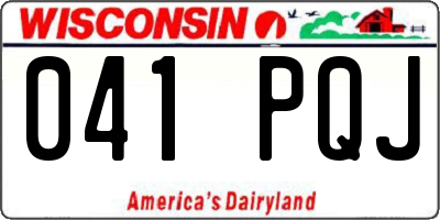 WI license plate 041PQJ