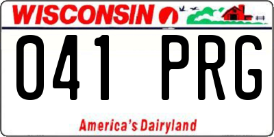 WI license plate 041PRG