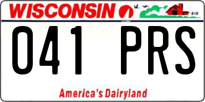 WI license plate 041PRS