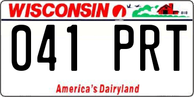 WI license plate 041PRT