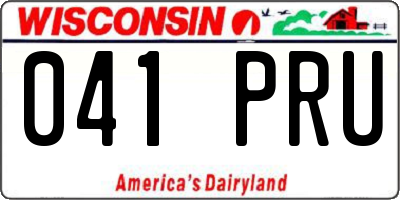 WI license plate 041PRU