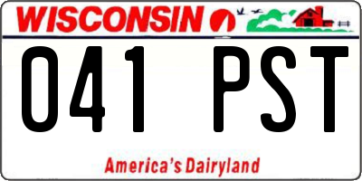 WI license plate 041PST