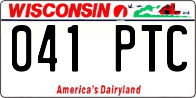 WI license plate 041PTC