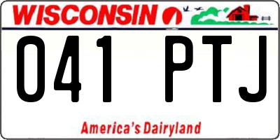 WI license plate 041PTJ