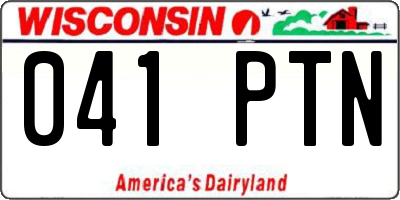 WI license plate 041PTN