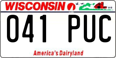 WI license plate 041PUC